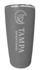University of Tampa Spartans Etched 16 oz Stainless Steel Tumbler (Gray)