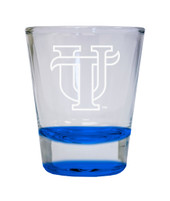 University of Tampa Spartans Etched Round Shot Glass 2 oz Blue