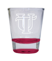 University of Tampa Spartans Etched Round Shot Glass 2 oz Red