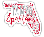 University of Tampa Spartans Floral State Die Cut Decal 2-Inch