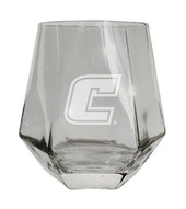 University of Tennessee at Chattanooga Etched Diamond Cut Stemless 10 ounce Wine Glass Clear