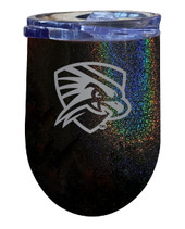 University of Texas of the Permian Basin 12 oz Laser Etched Insulated Wine Stainless Steel Tumbler Rainbow Glitter Black