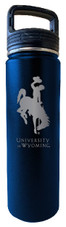University of Wyoming 32 oz Engraved Insulated Double Wall Stainless Steel Water Bottle Tumbler (Navy)