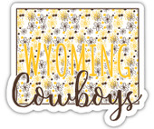 University of Wyoming Floral State Die Cut Decal 2-Inch