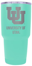 Utah Utes 24 oz Insulated Tumbler Etched - Seafoam