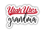 Utah Utes 4 Inch Proud Grand Mom Die Cut Decal