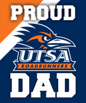 UTSA Road Runners NCAA Collegiate 5x6 Inch Rectangle Stripe Proud Dad Decal Sticker