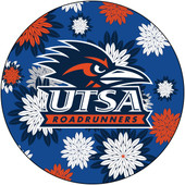 UTSA Road Runners NCAA Collegiate Trendy Floral Flower Fashion Pattern 4 Inch Round Decal Sticker