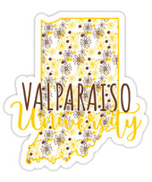 Valparaiso University Floral State Die Cut Decal 4-Inch