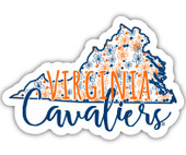 Virginia Cavaliers Floral State Die Cut Decal 2-Inch