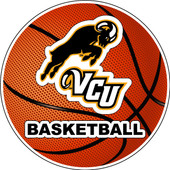 Virginia Commonwealth 4-Inch Round Basketball Vinyl Decal Sticker