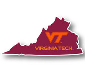 Virginia Polytechnic Institute VT Hokies 4 Inch State Shape Vinyl Decal Sticker