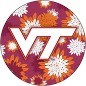 Virginia Polytechnic Institute VT Hokies NCAA Collegiate Trendy Floral Flower Fashion Pattern 4 Inch Round Decal Sticker