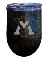 VMI Keydets 12 oz Laser Etched Insulated Wine Stainless Steel Tumbler Rainbow Glitter Black