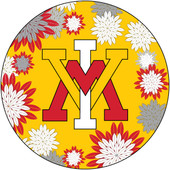 VMI Keydets 4 Inch Round Floral Magnet