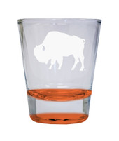 West Texas A&M Buffaloes Etched Round Shot Glass 2 oz Orange