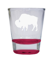 West Texas A&M Buffaloes Etched Round Shot Glass 2 oz Red