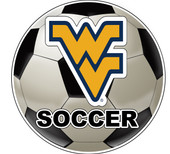 West Virginia Mountaineers 4-Inch Round Soccer Ball Vinyl Decal Sticker