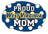 West Virginia Mountaineers NCAA Collegiate Trendy Polka Dot Proud Mom 5" x 6" Swirl Decal Sticker