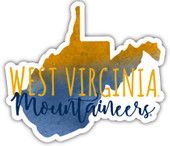 West Virginia Mountaineers Watercolor State Die Cut Decal 2-Inch