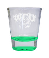 Western Carolina University Etched Round Shot Glass 2 oz Green