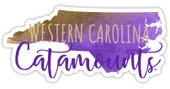 Western Carolina University Watercolor State Die Cut Decal 4-Inch