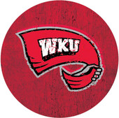 Western Kentucky Hilltoppers Distressed Wood Grain 4 Inch Round Magnet