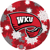 Western Kentucky University Hilltoppers NCAA Collegiate Trendy Floral Flower Fashion Pattern 4 Inch Round Decal Sticker