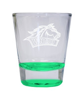 Western New Mexico University Etched Round Shot Glass 2 oz Green