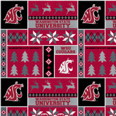 Washington State University Fleece Fabric with Sweater Pattern-Sold by the Yard