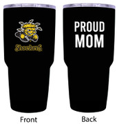 Wichita State Shockers Proud Mom 24 oz Insulated Stainless Steel Tumblers Black.