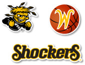 Wichita State Shockers Vinyl Decal Sticker 3 Pack 4-Inch Each