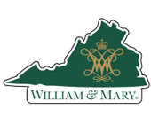 William and Mary 4 Inch State Shape Vinyl Decal Sticker 4-Pack