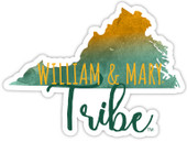 William and Mary Watercolor State Die Cut Decal 4-Inch
