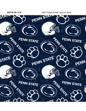 Penn State Nittany Lions Cotton Fabric with Tone On Tone Print and Matching Solid Cotton Fabrics
