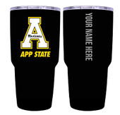 Collegiate Custom Personalized Appalachian State, 24 oz Insulated Stainless Steel Tumbler with Engraved Name (Black)