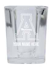 Personalized Customizable Appalachian State Etched Stemless Shot Glass 2 oz With Custom Name