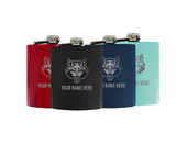 Personalized Customizable Arkansas State Matte Finish Stainless Steel 7 oz Flask Personalized with Custom Text Choice of Color