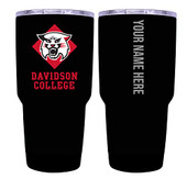 Collegiate Custom Personalized Davidson College, 24 oz Insulated Stainless Steel Tumbler with Engraved Name (Black)