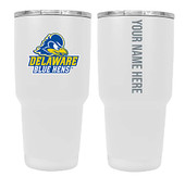 Collegiate Custom Personalized Delaware Blue Hens, 24 oz Insulated Stainless Steel Tumbler with Engraved Name (White)