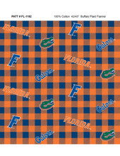 University of Florida Gators Flannel Fabric with Buffalo Plaid Print