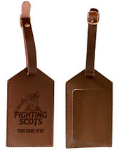Personalized Customizable Edinboro University Engraved Leather Luggage Tag with Custom Name