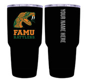 Collegiate Custom Personalized Florida A&M Rattlers, 24 oz Insulated Stainless Steel Tumbler with Engraved Name (Black)
