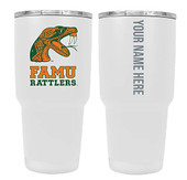 Collegiate Custom Personalized Florida A&M Rattlers, 24 oz Insulated Stainless Steel Tumbler with Engraved Name (White)