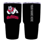 Collegiate Custom Personalized Fresno State Bulldogs, 24 oz Insulated Stainless Steel Tumbler with Engraved Name (Black)