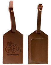 Personalized Customizable Fresno State Bulldogs Engraved Leather Luggage Tag with Custom Name