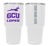 Collegiate Custom Personalized Grand Canyon University Lopes, 24 oz Insulated Stainless Steel Tumbler with Engraved Name (White)