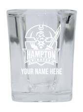 Personalized Customizable Hampton University Etched Stemless Shot Glass 2 oz With Custom Name