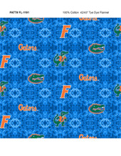 University of Florida Gators Flannel Fabric with Tie Dye Print