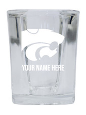 Personalized Customizable Kansas State Wildcats Etched Stemless Shot Glass 2 oz With Custom Name